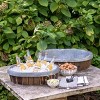 Park Hill Collection Galvanized Lined Wooden Oval Trays - 2 of 4