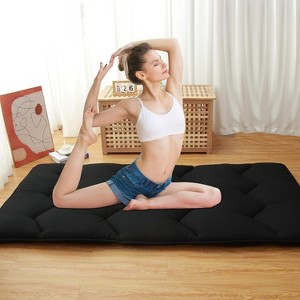 Foldable Japanese Futon Mattress, 3-in-1 Floor Sleeping Mat with 5-Layer Design, Roll Up Tatami Bed for Apartments & Travel - 1 of 4