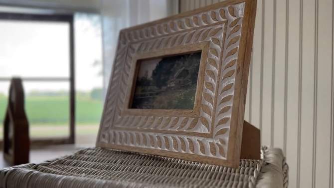 4x6 Inch Carved Botanical White Picture Frame Mango Wood, MDF & Glass by Foreside Home & Garden, 2 of 8, play video