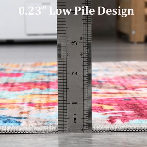 Modern Abstract Runner Rug, Washable Runner Non-Slip Soft Hallway Rug Runner Faux Wool Carpet for Entryway Bedroom Laundry Room, 2'x6', Gray - 1 of 4