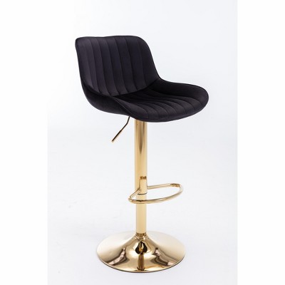 NicBex Bar Stools for Kitchen Island,Adjustable Velvet Counter Bar Stools with Golden Legs,Bar Chairs for Dining Rooms,Kitchens Islands