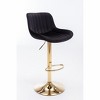 NicBex Velvet Swivel Bar Stools Set of 2,Adjustable Height Counter Stools with Gold Chrome Base,Bar Chairs with Footrest,Barstools for Home,Bar - 2 of 4