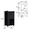 Vynxaria Bar Serving Carts, Black 6-Bottle Wine Rack with Casters - 4 of 4