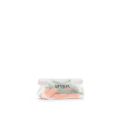 W&P Design Reusable Roll Top Freezer Bag - 25oz: BPA-Free, Clear/Cream, Food Storage Solution