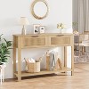 Farmhouse Entryway Console Table 43", Wood Sofa Table with 2 Drawers & 2-Tier Storage Shelf, Rustic Accent Table for Living Room or Foyer - 3 of 4