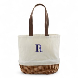 Personalization Mall Initial Embroidered Picnic Basket Set - 1 of 4