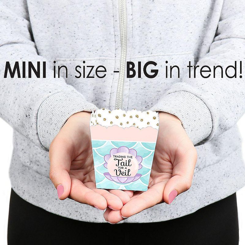 Big Dot of Happiness Trading The Tail for A Veil - Party Mini Favor Boxes - Mermaid Bachelorette Party or Bridal Shower Treat Candy Boxes - Set of 12, 5 of 6