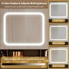 Large Dressing Table Set with LED Light Mirror and 2 DIY Pegboards, 5 Hooks, Dressing Table Ottoman with Charging Station - 3 of 4