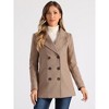 Allegra K Women's Long Sleeves Double Breasted Button Winter Outerwear Pea Coat - 3 of 4
