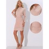 Allegra K Women's Glitter Long Sleeve Ruched Cowl Neck Bodycon Dress - 2 of 4