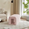 Ottoman Bench Storage Foot Rest,Corduroy Living Room Bench,Arch Hollow Design Cat Nest,Pet Supplies,Entryway Upholstered Bench-Coolbibila - 2 of 4