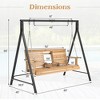 Costway Porch Swing Chair with Stand Cupholder & Adjustable Chains A-Shaped Metal Frame - 4 of 4