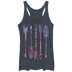 Women's Lost Gods Watercolor Arrows Racerback Tank Top - 1 of 3