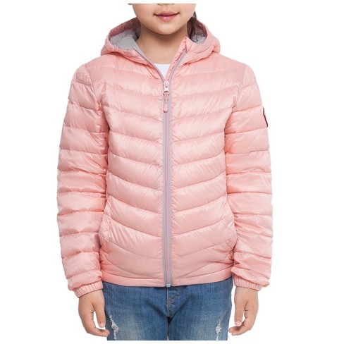 Pink packable shop down jacket