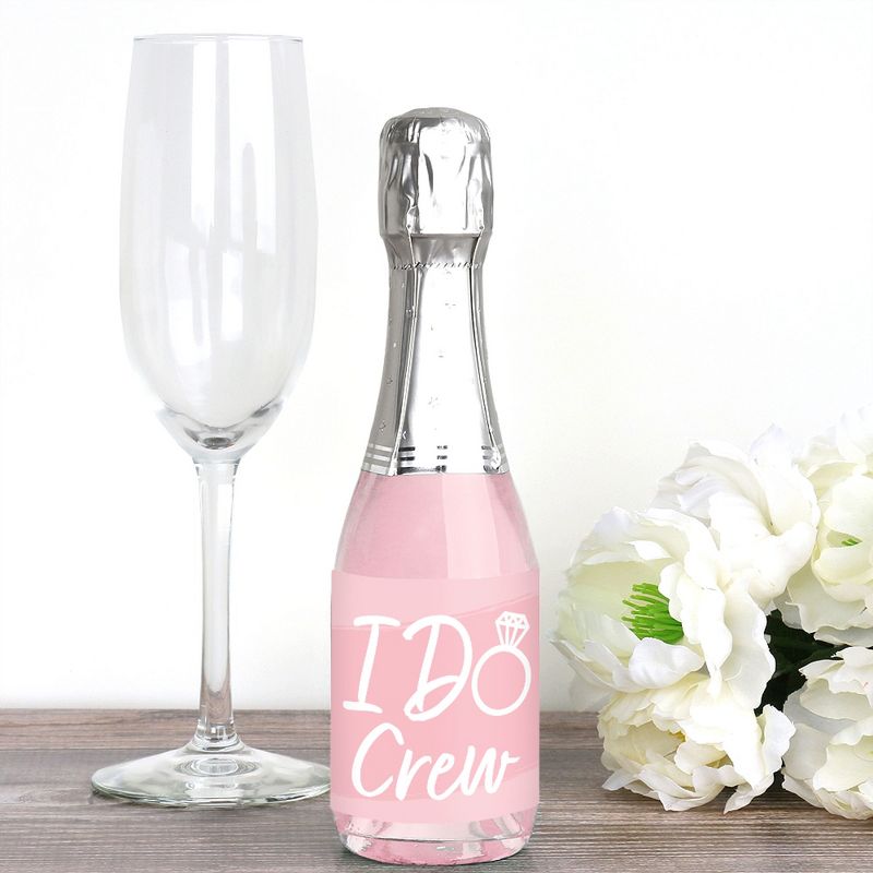 Big Dot of Happiness Pink Elegantly Simple - Mini Wine and Champagne Bottle Label Stickers - Wedding or Bridal Shower Guest Party Favor Gift 16 Ct, 2 of 8