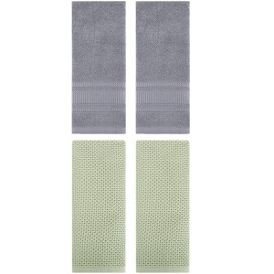REGALWOVEN 4 Pcs Cotton Soft Absorbent Waffle Hand Towel for Bathroom - 1 of 4
