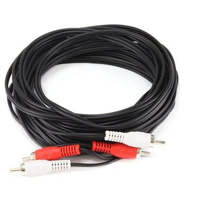 Monoprice Audio Cables - 12 Feet - Black | 2 RCA Plug to 2 RCA Plug, Male to Male