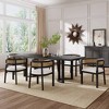 Christopher Knight Home Avery 7pc Cane and Rubberwood Upholstered Dining Set Black/Beige - 2 of 4