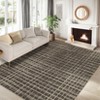 Indoor Modern Washable Geometric Checkered Floor Carpet Soft Non Slip Area Rugs for Home Office - 3 of 4