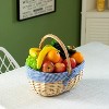 Wickerwise Picnic Basket with Handle, and Washable Plaid Liner - Ideal for Outdoor Adventures, Photoshoots, and Home Decor - 2 of 4