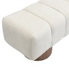 50" Versatile Dining Bench with Upholstered Seat and Round Wood Legs, End of Bed Entryway Bench for Bedroom, Living Room, or Dining Room-Tanpinhause - 4 of 4