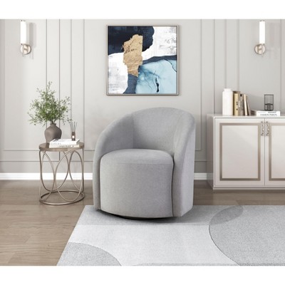 NicBex 1pc Boucle Swivel Barrel Chair Accent Chair Solid Wood Lounge Chair Modern Armchair Reading Chair Comfy Chair for Living Room, Gray