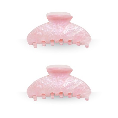LA Glam Co. Hollywood 3" Claw Clips - All Hair - 2-Pack - Pink Crystal