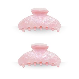 LA Glam Co. Hollywood 3" Claw Clips - All Hair - 2-Pack - Pink Crystal - 1 of 1