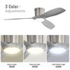 52 Inch Low Profile Ceiling Fans with Lights and Remote High CFM Flush Mount Ceiling Fan with ABS Blades Dimmable LED Reversible DC Motor for Bedroom - 3 of 4