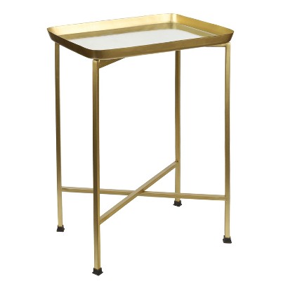 JONATHAN Y Sterling 26.25" Industrial Classic Metal Foldable Rectangular End Table & Side Table with Removable Tray Top