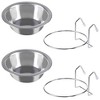 Set of 2 Stainless-Steel Dog Bowls - Cage, Kennel, and Crate Hanging Pet Bowls for Food and Water - 8oz Each and Dishwasher Safe by PETMAKER - image 4 of 4