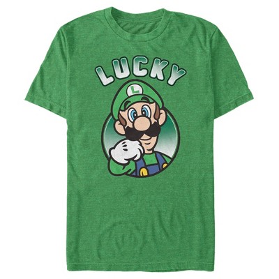 Men's Nintendo Super Mario St. Patrick's Day Lucky Luigi T-Shirt