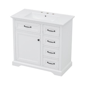 Dexmalle 36" Bathroom Vanity 2 Tip-out Drawers - 1 of 4