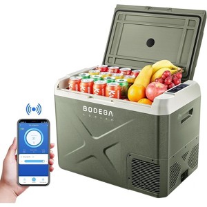 12 Volt Car Fridge,42 Quarts (40L),APP control,-4℉-68℉,Low noise cooler,H/M/L protection system,Cup slots design,Battery Protection,Two-way cover - 1 of 4