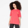 Women's Short Sleeve High Neck Oversized Graphic T-Shirt - Wild Fable™ Cherry Red - 2 of 4