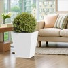 PexFix 18" Tall Metal Tapered Planter Large Outdoor & Indoor Garden Plant Pot White for Home and Patio - 4 of 4