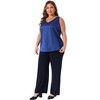Agnes Orinda Women's Plus Size Silky Satin V Neck Casual Sleeveless Summer Basic Tank Tops - 3 of 4