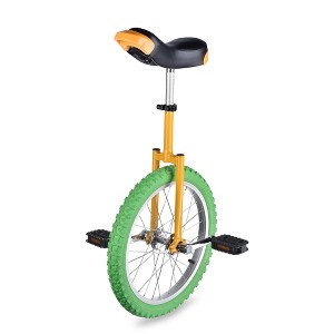 Yescom 18IN Wheel Outdoor Unicycle Adjustable Seat Anti-Skid Pedal Circus Bike for Adults Teenagers Kids - 1 of 4