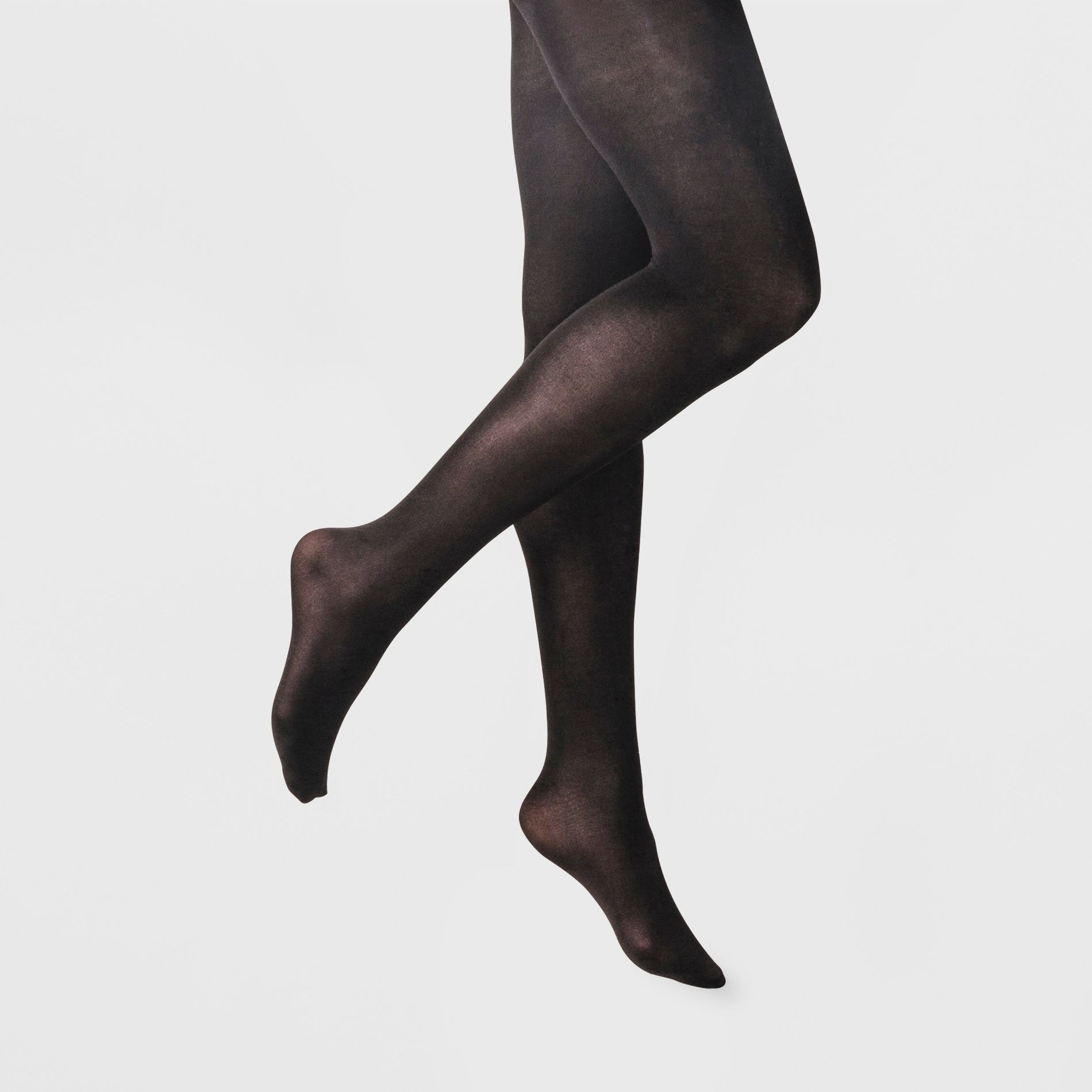 Women's 2pk 50D Opaque Tights - A New Day™ Black 1X/2X: High Waisted, Solid Knit, Plus Size Hosiery