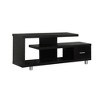 60" Laminate TV Stand with Center Pedestal and Storage Drawern TV Console with Art-Deco Design and Spacious Multi-Level Tops - 2 of 4