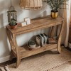 Hommoo 43" Solid Wood Farmhouse Console – Slim Entryway Table with Shelf - 4 of 4