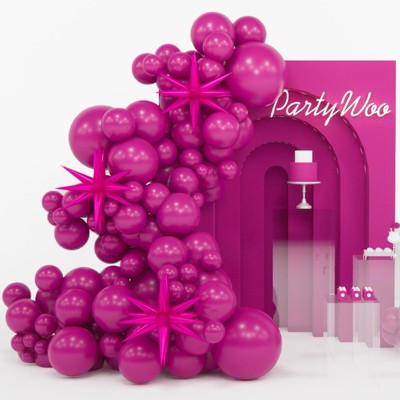 PartyWoo Balloons Hot Pink Magenta Fuchsia Dark 22 Inch 18 12 10 5 Inch 110 pcs