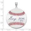 Black Bow Jewelry Sterling Silver George Kell Signature LG Enamel Baseball Pendant - 4 of 4