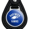 Hartwick College Hawks Logo Black Leather Keychain - 3 of 4