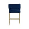 Meridian Furniture,Caleb Navy Velvet Counter Stool, Set of 2 - 2 of 4