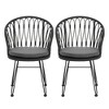 CAVINAS Outdoor Dining Chairs Set of 2 with Cushions, Boho Industrial PE Rattan Patio Chairs with Hairpin Legs,All-Weather Patio Seating,Gray - 2 of 4