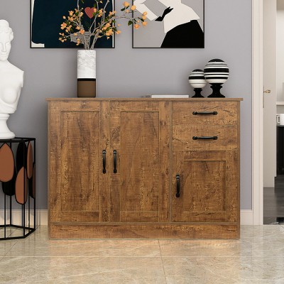 GAOMON Modern Wood Buffet Sideboard with 2 doors&1 Storage and 2drawers -Entryway Serving Storage Cabinet Doors-Dining Room Console,Dark Walnut