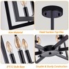 8-Light 27'' Square / Rectangle Candle-Style Geometric Chandelier Black for Dining Room, Kitchen or Hallway - 3 of 4