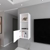 GlasFlength Decorative Storage Cabinets Accent Storage Cabinet Wall Cabinet Wall Storage Shelf With 1 Door for Room, White, 13.4"*16.1"*43.3" - 2 of 4