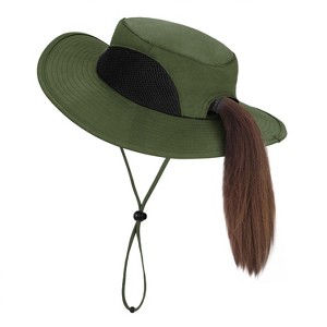Solaris Women's Ponytail Hole UPF 50 Sun Protection Hat for Garden Hiking Safari Outdoor Beach, Adjustable Chin Strap and Breathable Mesh - 1 of 4